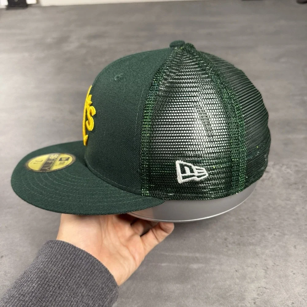 New Era‎ Oakland Athletics A's Hat 7 1/4 59Fifty Cap Mesh Green Floral Nature